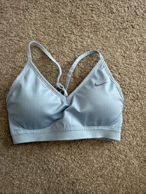Nike Pale Blue Light-Impact Sports Bra with Subtle Logo
